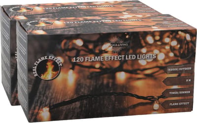 2x svenska living kerstverlichting - 120 lampjes - warm-wit - met vlam - 900 cm