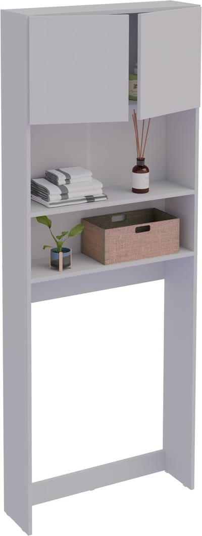 VCM Waschmaschinenschrank | Praktischer Überbauschrank mit viel Stauraum | Maße ca. B. 70 x H. 182 x T. 21 cm | Waschmaschinenregal für Bad und Waschküche | Waschmaschinenüberbauschrank- Goralo