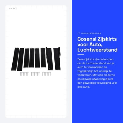 Dailygoods- Side Skirt 78.7in Gloss Black - Luchtweerstand Verminderen - Uiterlijk Verbeteren - Agressieve Stijl - Schokbestendig - Versterkt Rijgedrag - Zijschort
