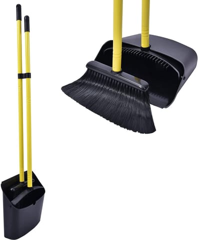 Dailygoods- Stoffer met lange steel - Bezem - Stoffer/Blik - Huishoudelijk gebruik - Verstelbaar handvat - Hoogwaardig ABS-materiaal - Vegen