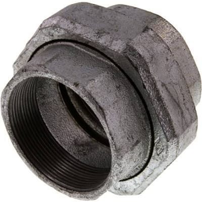 Rp 2 1/2'' Verzinkt Gietijzeren Borstnippel 3-delig met Conische afdichting 25 Bar - FL2S-F-IZ-212R-C