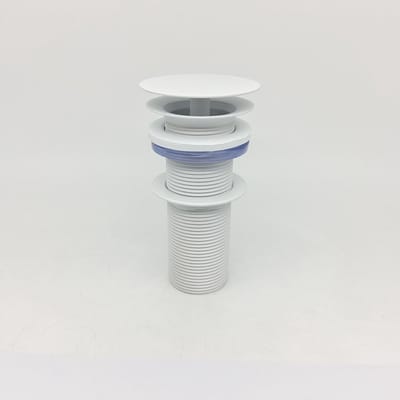 Dailygoods- Afvoergarnituur 120 mm - Permanente Afvoergarnituur - Push-open Functie - Universeel Inzetbaar - Eenvoudige Installatie - Mat Zwart Messing - Afvoerplug