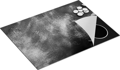 Chefcare Inductie Beschermer Komkommers op Zwart Witte Marmer - Zwart Wit - 70x50 cm - Afdekplaat Inductie - Kookplaat Beschermer - Inductie Mat