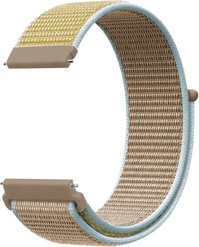 Stravo 20mm Nylon klittenbandje Smartwatchbandje - Horlogebandje geschikt voor Samsung Galaxy Watch 7 / 6 / 5 / Pro / 4 / 3 / Active 2 - Garmin Approach / Forerunner / Venu 2 Plus / SQ / Vivomove - Polar Ignite / Unite / Huawei - Kleuren 5#