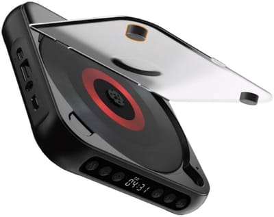GELLDG Draagbare CD-speler – FM/AM Radio – Ultradunne Compacte Bluetooth-speler – 135x135x25mm – Ondersteunt MP3/WMA/CD-formaten – 3.5mm Hi-Fi Audio-uitgang – Meerdere Afspeelmodi – Geschikt voor Thuisgebruik en Reizen – Plastic Behuizing
