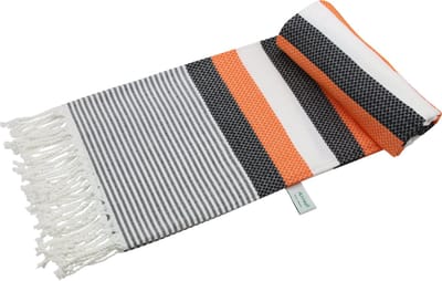 Arowell Honeycomb Banded Pestemal - Fouta - Hamamdoek - Hammamdoek - Zwart - 180 x 100 cm