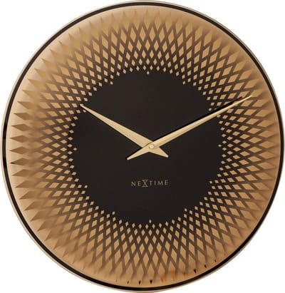 NeXtime - Wandklok - 43 cm - Glas - Koper - 'Sahara'