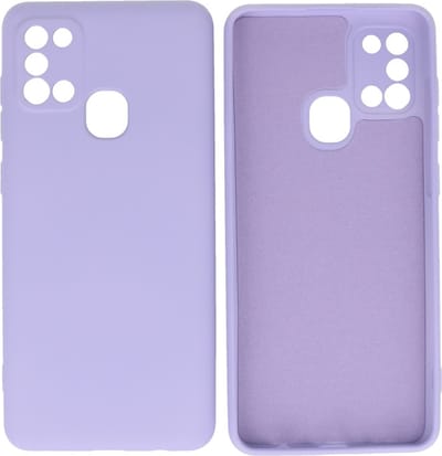 Hoesje Geschikt voor Samsung Galaxy A21s - Fashion Telefoonhoesje Backcover - Siliconen Hoesje - Paars