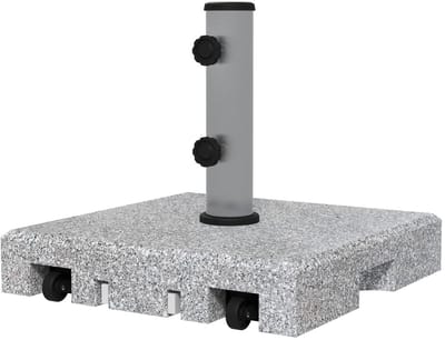 M-Goods Parasolstandaard Graniet 28 kg - Stabiele Parasolvoet - Wielen & Handvat - Geschikt voor Stokdiameter 32/38/48 mm