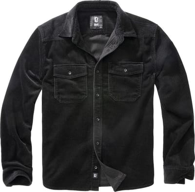 Brandit Klassieke Corduroy Heren Longsleeve - zwart - L