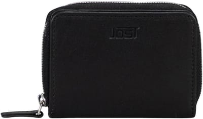 JOST Leren portemonnee Odense Zip Wallet Black zwart