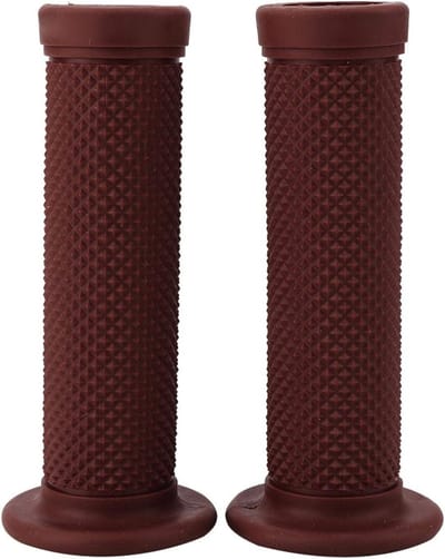 Vintage Motorfiets Handvatten 22mm Universeel - Star Decoratie Handvat Einden (Bruin) - Comfortabele Grip en Stijlvolle Accessoires