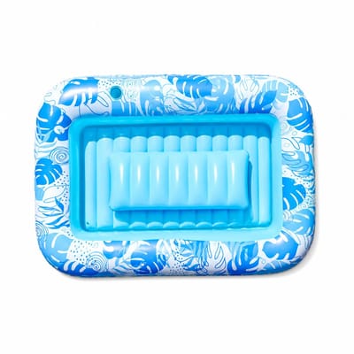 Opblaasbaar Tanning Bed – Opblaasbaar Ligbad voor Zonnen & Relaxen – Waterhangmat met Hoofdkussen en Bekerhouders – Drijvend Luchtbed Zwembad – 177,8 x 116,8 cm - Tanning Pool
