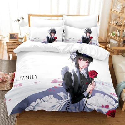 SPY×FAMILY Beddengoedset Anime Dekbedovertrek Eenpersoons Tweepersoons Queen Kingsize Met Kussensloop Jongens Meisjes Sprei 70x133cm 2pcs gray