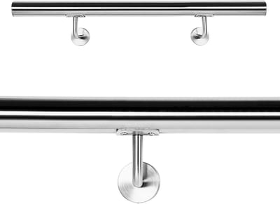 RVS Wandtrapleuning 100 cm - Stevige RVS Handgreep voor Trap en Overloop