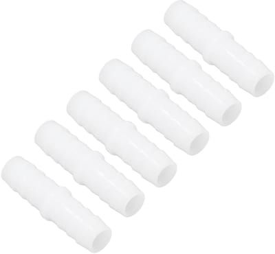 Dailygoods - Plastic Slang Connector - Slangadapter - Duurzaam en slijtvast - Wit - 10 Stuks - Perfect voor pompverbindingen - 6 mm aansluitingen
