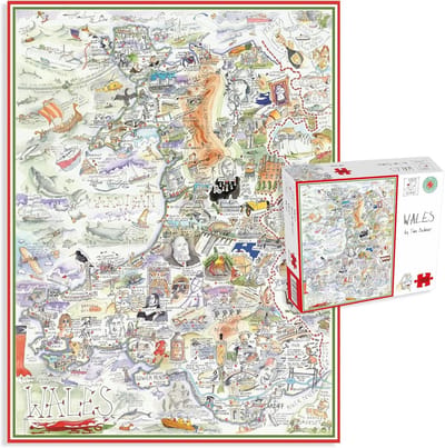1000 Stuk Legpuzzel Kaart van Wales - Grappige en Kleurrijke Ontwerpen