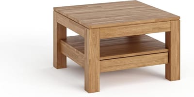 Salontafel eikenhout - Woonkamertafel - Woonkamer inrichten - FSC gecertificeerd hout - 70x70x45 cm - Naturel