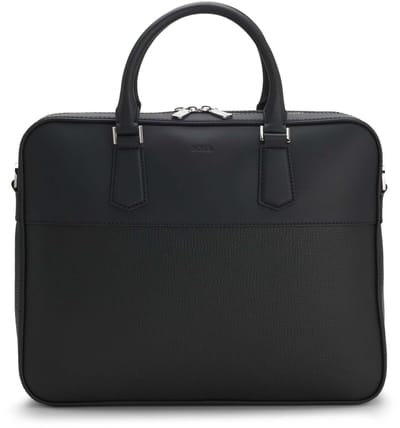 BOSS Leren business tas met laptopvak New Crosstown WI Document Case Black zwart