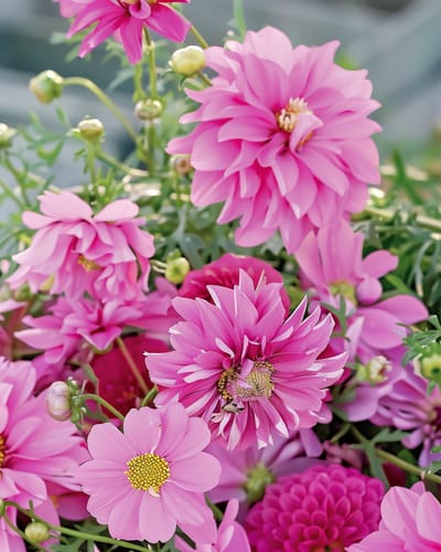 2 sets - Zomerbloemen Zaden Pretty Pink Eenjarig Bloemenmengsel Roze Bloemen