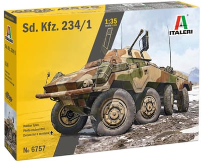 Italeri Modelbouwpakket Militaire voertuigen - 6757 Sd. Kfz. 234/1 - Duitse Pantserwagen - Verkenningsvoertuig WWII - Militair Voertuig Plastic - 1:35 - Modelbouw