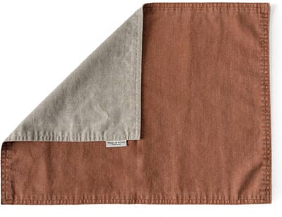 Dutch Rose Linen Placemats - 45x35cm - Dubbelzijdig terracotta-beige