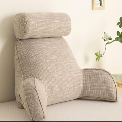 Leeskussen - Bedsteun - Ontspannen Lezen - Extra Gevuld Schuim - 70x55x20 cm - Flaxen