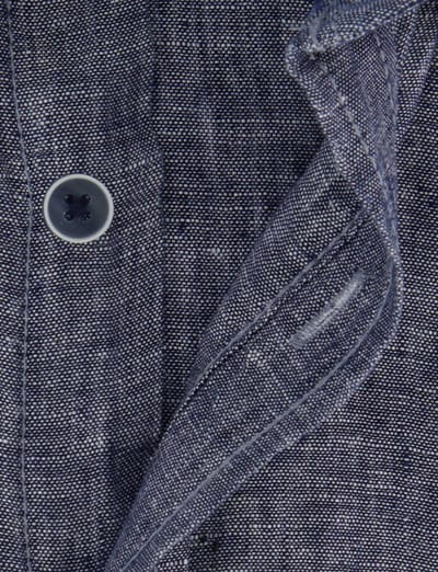 Overhemd Casa Moda donkerblauw wijde fit gemeleerd korte mouw