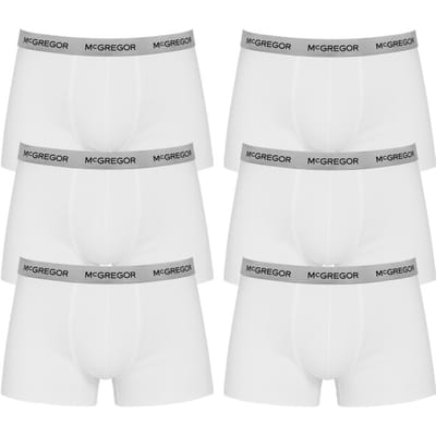 McGregor  - Premium Boxershorts - 6-pack White Maat: L | Onderbroeken Outlet | Heren | Wit