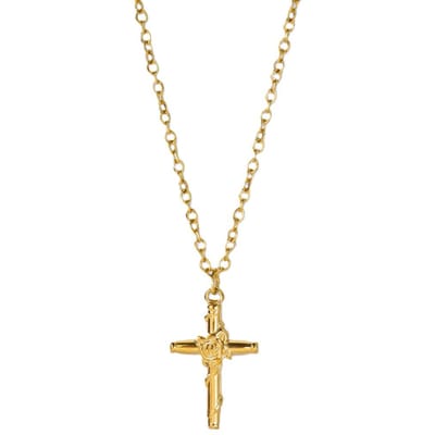 Colliers pendentifs croix minimalistes pour femmes hommes couleur or acier inoxydable collier croix bijoux esthétiques religion vintage 45cm beige