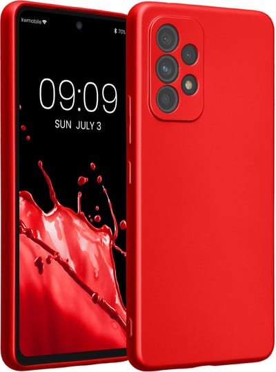 kwmobile metallic telefoonhoesje van TPU - geschikt voor Samsung Galaxy A53 5G - Flexible case voor smartphone - In metallic donkerrood