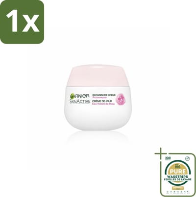 1 x Garnier - SkinActive - Botanische Dagcrème - Rozenwater - Droge & Gevoelige Huid - 50 ml- Roze Water Crème - Droge Huid Crème - Gevoelige Huid Crème - Dagcrème - Natuurlijke Crème