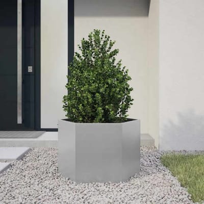 vidaXL - Plantenbak - zeshoek - 69x60x45 - cm - gegalvaniseerd - staal