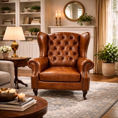 Chesterfield Fauteuil - Bruin - Leer - Stoel Chesterfield - Arm Chair - Lounge Chair - Clubfauteuil - Relaxfauteuil - Loungestoel - Zetel