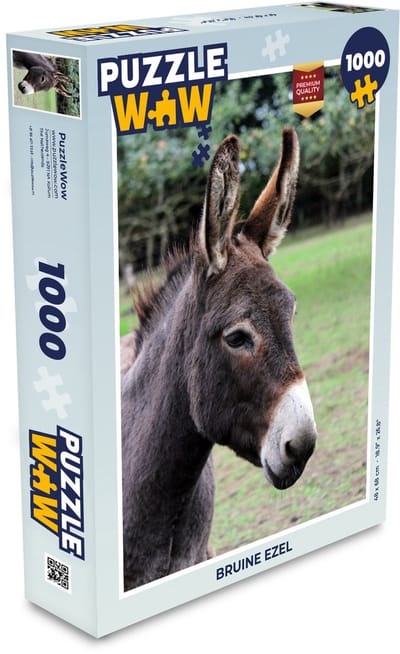 Puzzel bruine ezel - Legpuzzel - Puzzel 1000 stukjes volwassenen