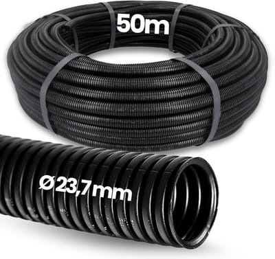 50 Meter Gegolfde Beschermslang voor Kabels, Dicht 23mm - Martenbestendig
