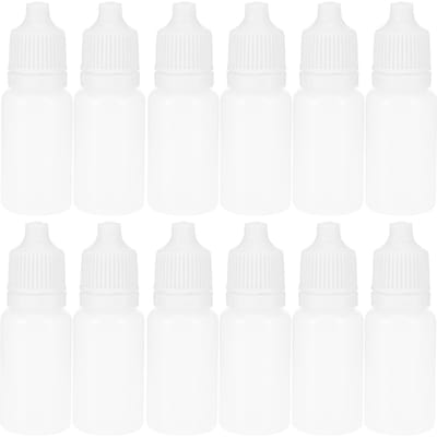 50 stuks 5 ml Lege Druppelflesjes Knijpbare Oogvloeistof Fles Container met Dopjes Stekkers wit