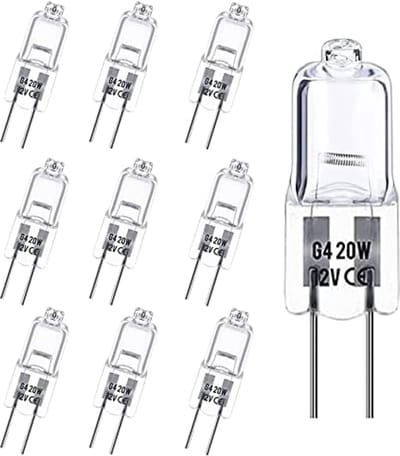 G4 Halogeenlampen 20W Warm Wit 3000K - Capsulelamp 12V, 10 Stuks