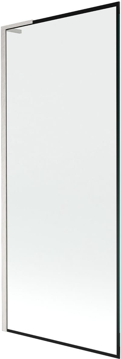 Mexen Next L badwand éénvleugelig 80 x 150 , zwart frame, geborsteld nikkel - 895-080-000-03-70-97