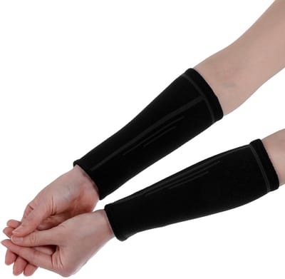 Dailygoods- Onderarmbescherming Zwart - Armwarmers - Volleybal Bescherming - Compressie Mouwen - Sportaccessoires - 2 Stuks