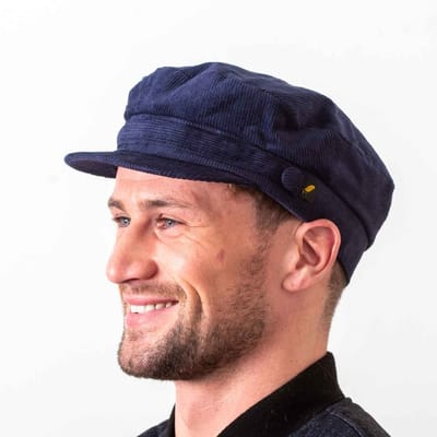 Hatman of Ireland Fisherman / Skipper Cap Corduroy Navy Maat Small (56/57cm)