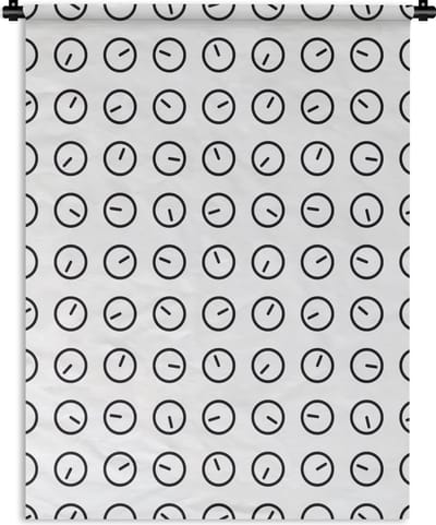 Wandkleed - Wanddoek - Klok - Patronen - Minimalisme - 150x200 cm - Wandtapijt