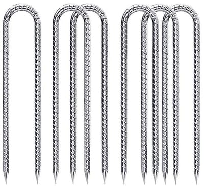 Set van 6 Gegalvaniseerde Grondhaken 30 cm - Stevige Stalen Haringen voor Tent en Trampoline
