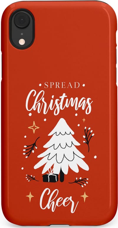 Casetastic hoesje geschikt voor Apple iPhone XR - Dubbellaagse bescherming - Verspreid het Kerstfeest - Fashion Case - Terracotta