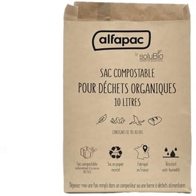 50 Composteerbare Zakken van 10L van 100% Gerecycled Papier voor Organisch Afval