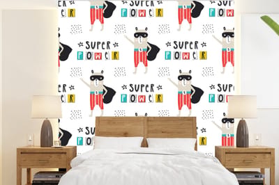 Behang - Fotobehang Jongens - Patroon - Superheld - Breedte 220 cm x hoogte 240 cm