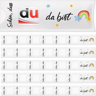30 Schön Dass je er bent Cadeaubox met Vilt Case en Chocoladereep Geschikt voor Duplo voor Kerst, Bruiloft en Doop (Rainbow Stijl)