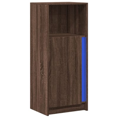 vidaXL - Dressoir - met - LED - 42,5x34x100 - cm - bewerkt - hout - bruin - eikenkleur