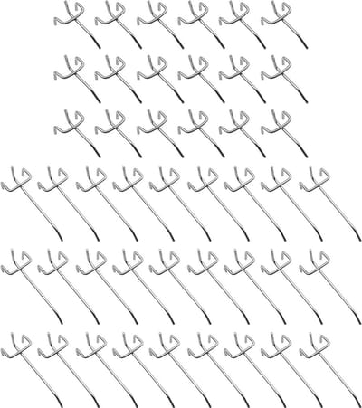 Dailygoody - Geperforeerde wandhaken - Plankhaken voor display - 60 stuks - Ideaal voor supermarkten - Geschikt voor werkplaatsen - Chroomkleur