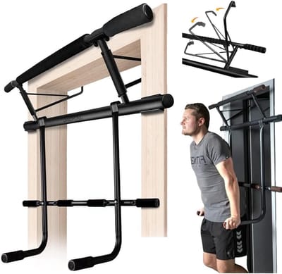 Multifunctionele Optrekstang en Dipstation voor Deuropening - Inklapbaar Calisthenics Rek